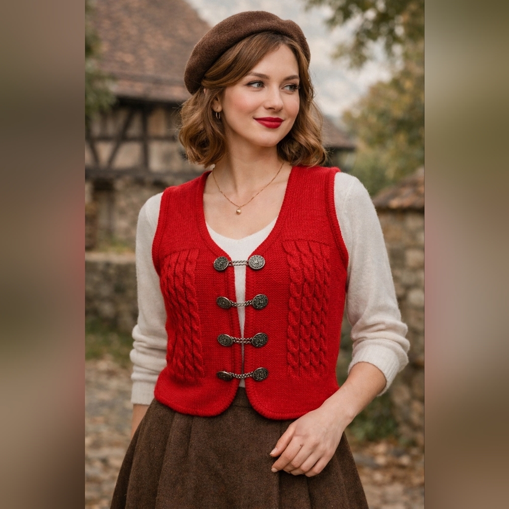 Vtg Wool Vest Made In Germany